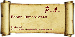 Pencz Antonietta névjegykártya